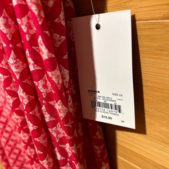 Croft & Barrow Red and White Geometric Dress - Picture 4 of 6